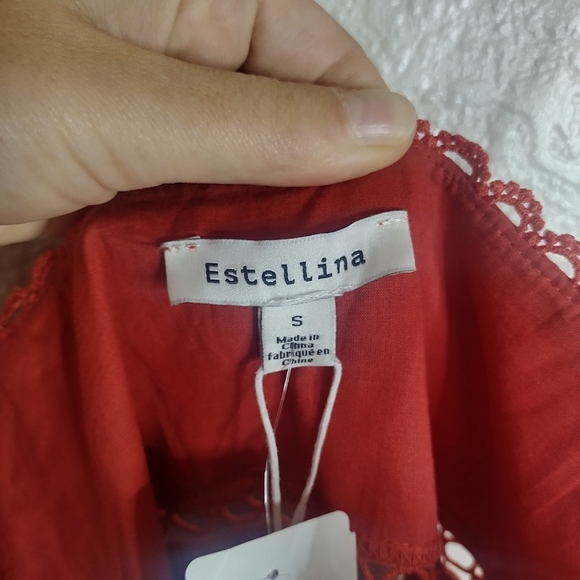 NWT Estelina Stellah Lace Trim Midi Dress Spice Sz S - Picture 5 of 13